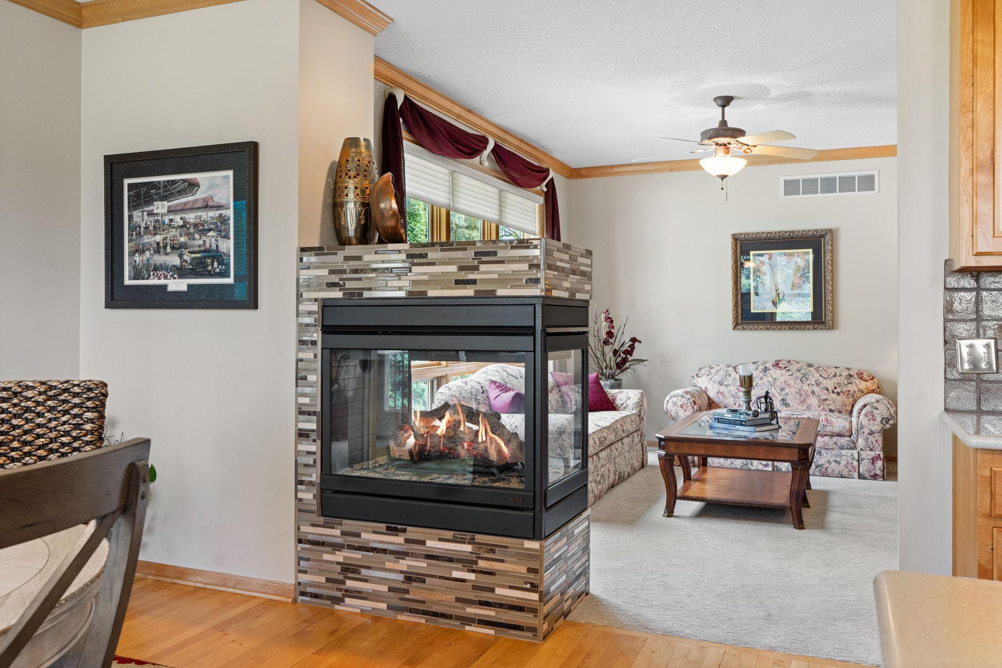 Updated Tile Surround Fireplace