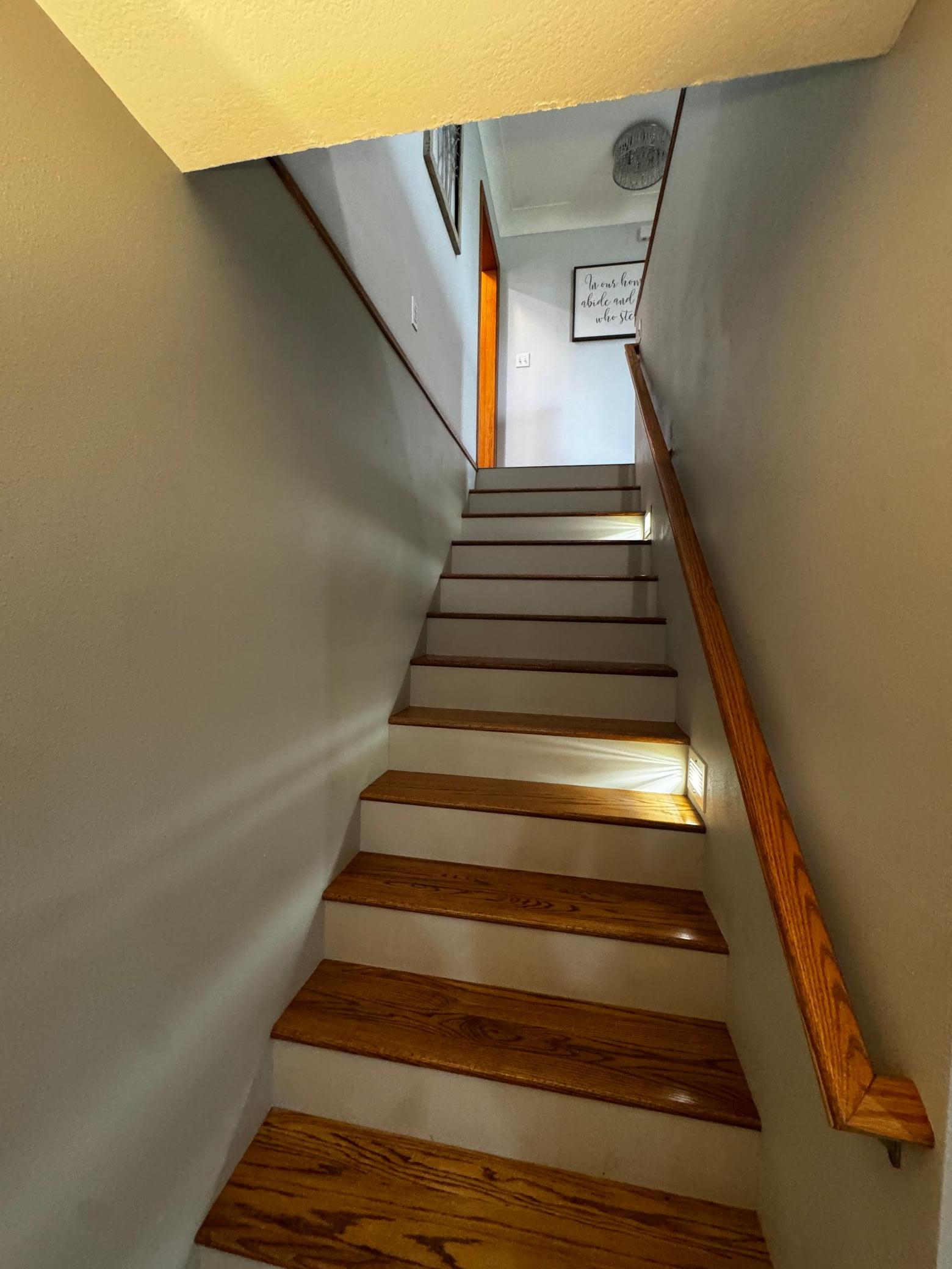 Stairway with theatre lights