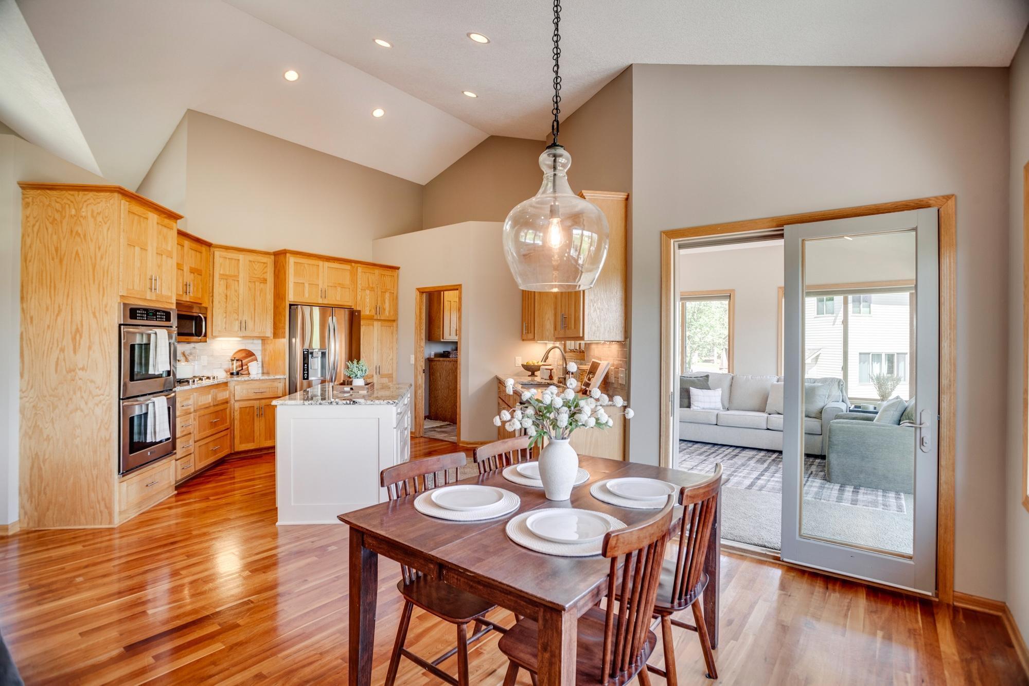 Dining area located off the kitchen and sunroom