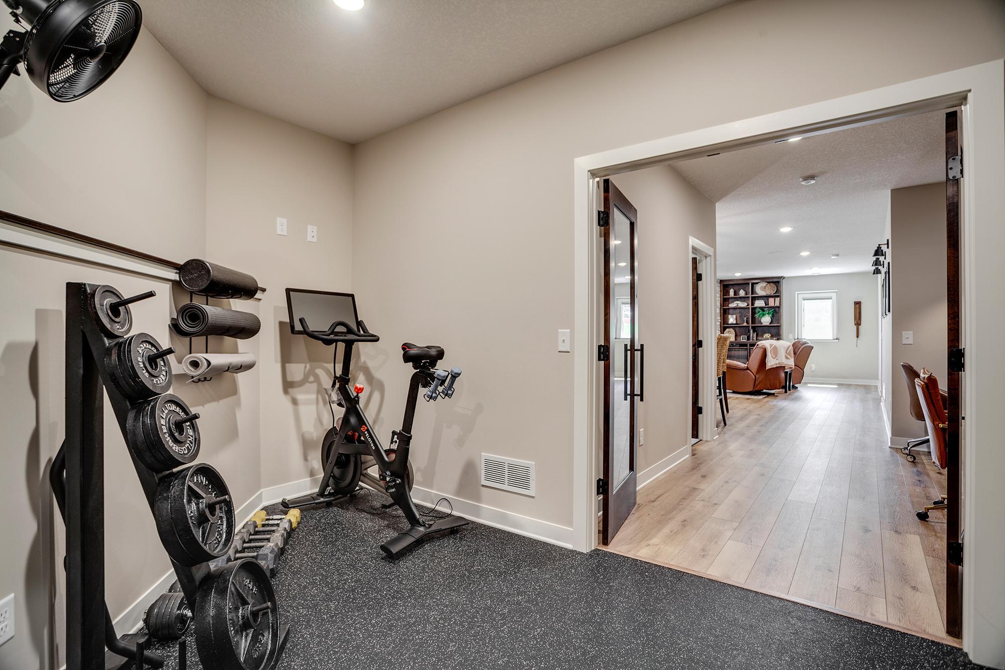 Lower-level exercise room, home gym or flex room