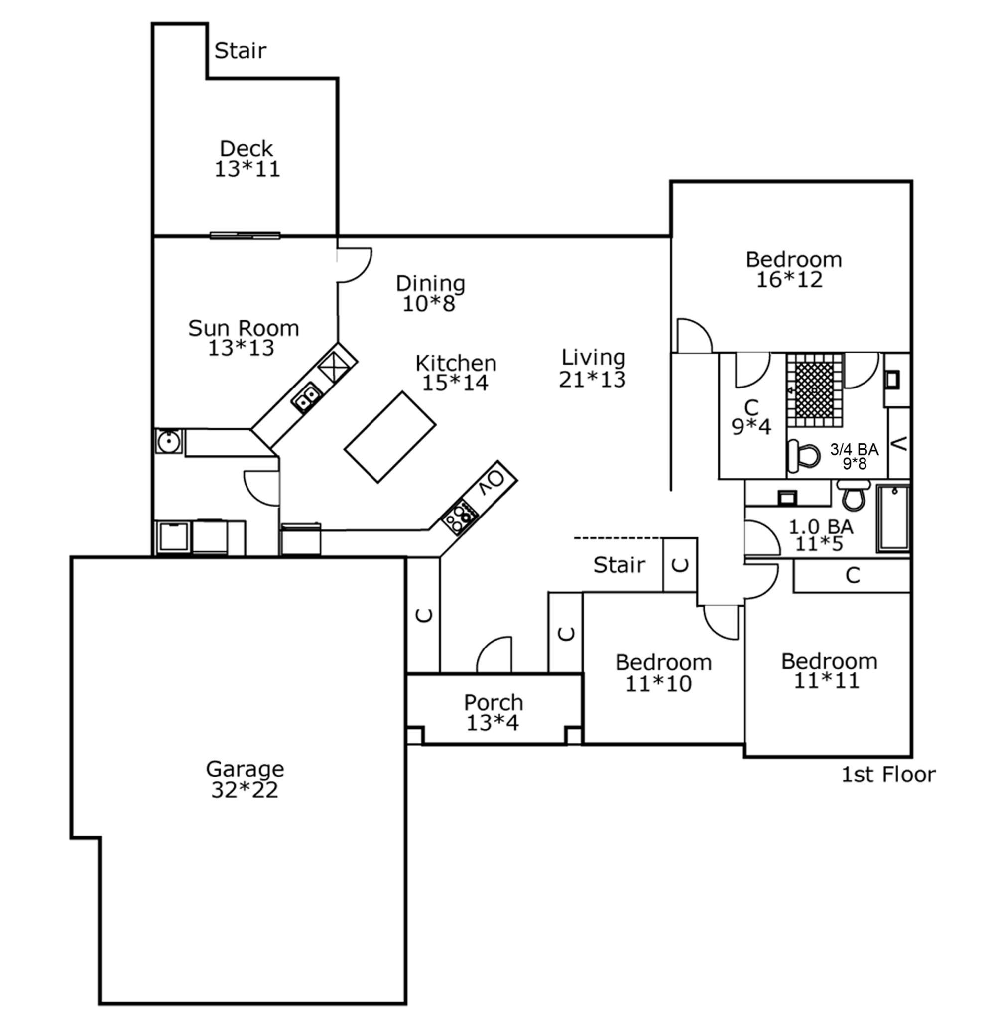 Main-level floor plan