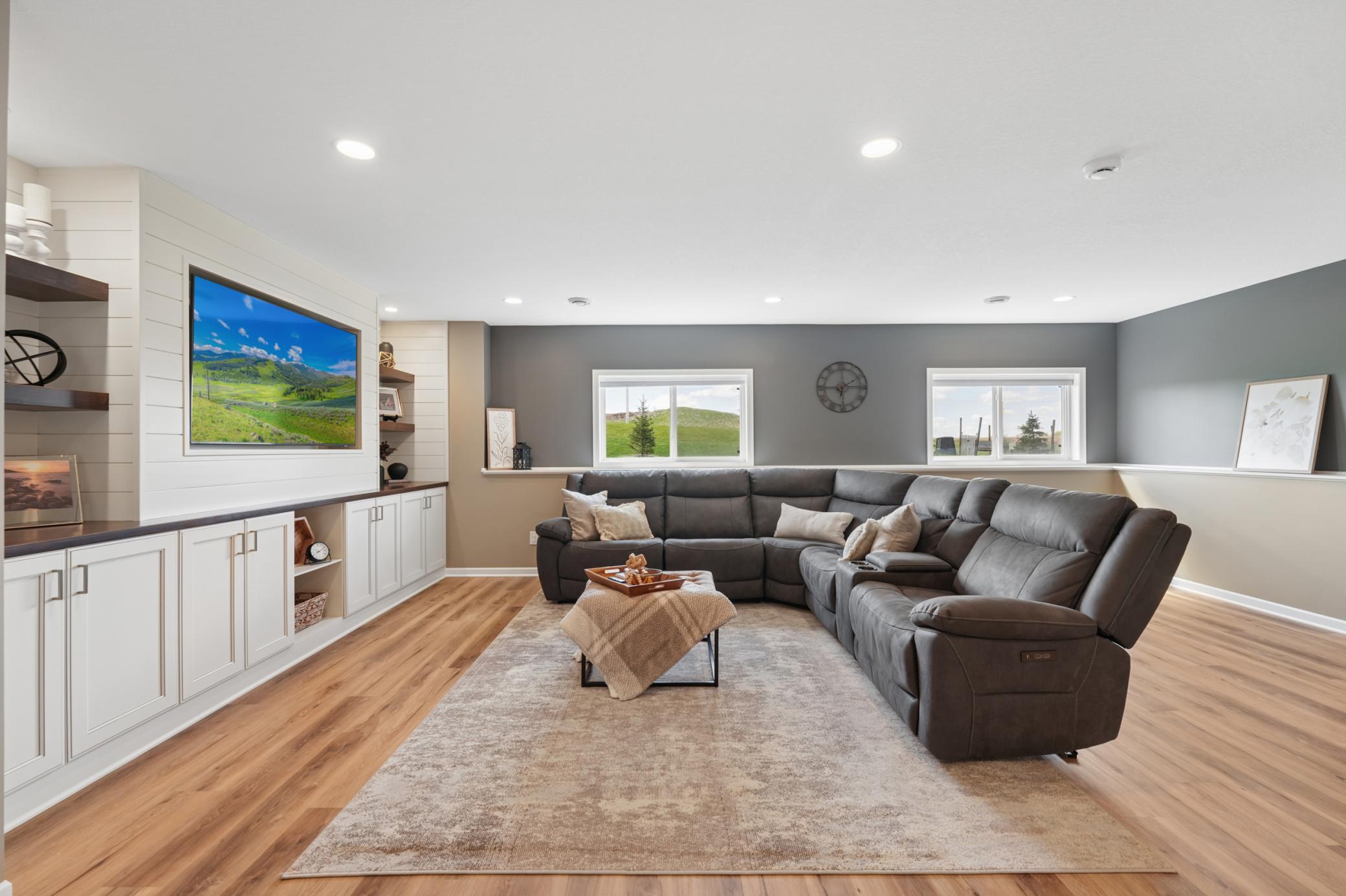 Family Room with Custom Built-Ins