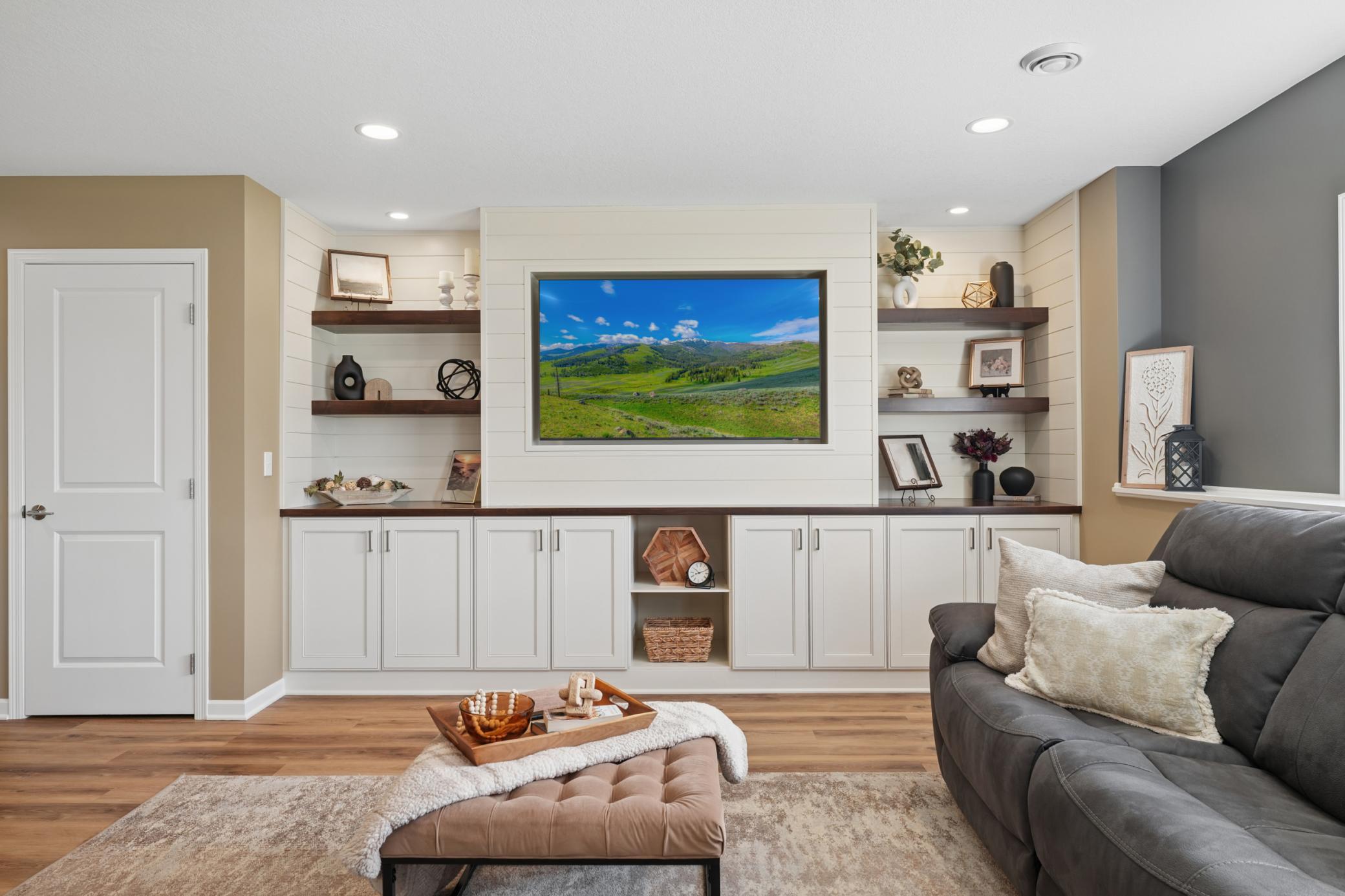 Family Room with Custom Built-Ins