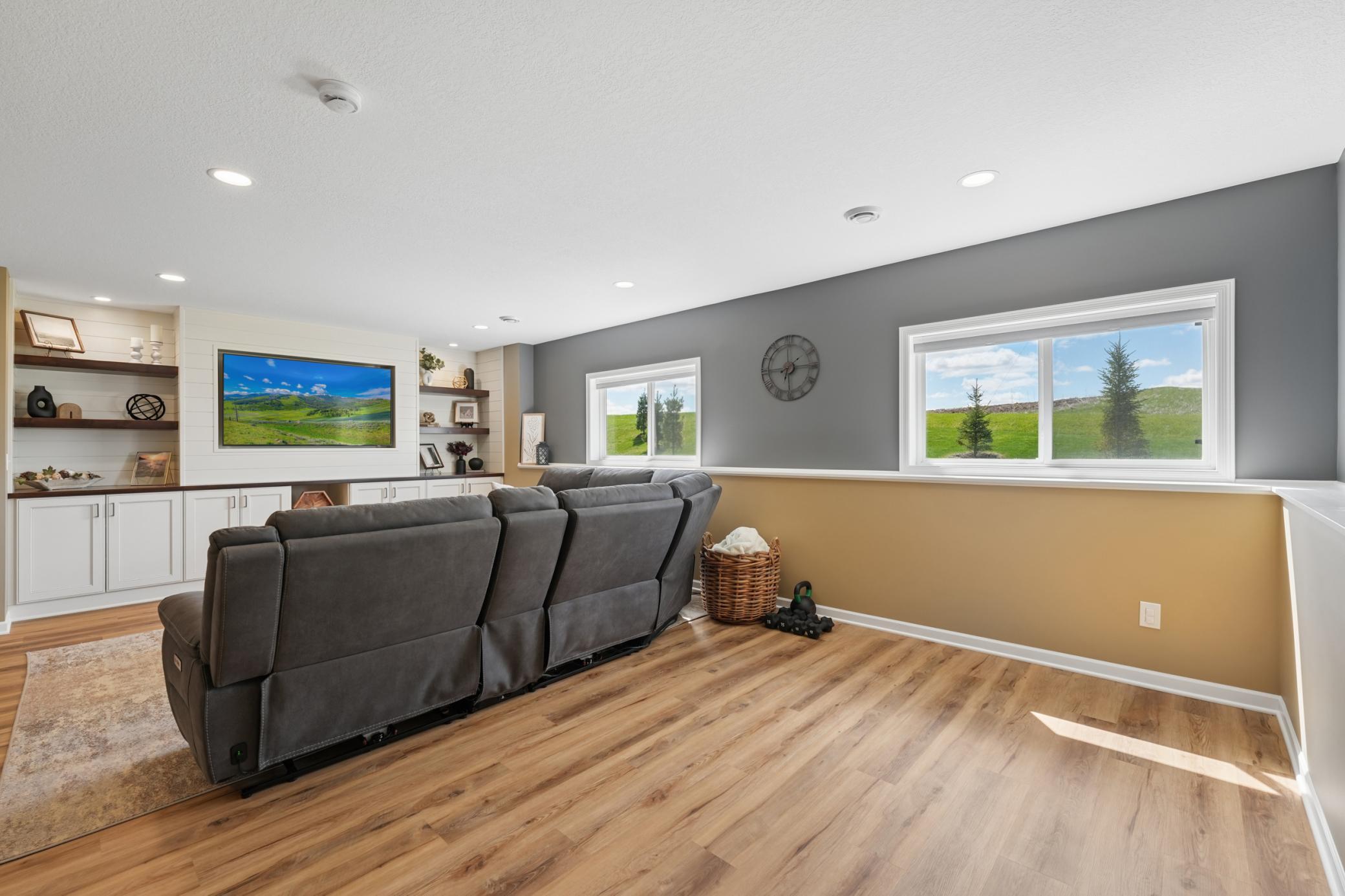 Family Room with Custom Built-Ins
