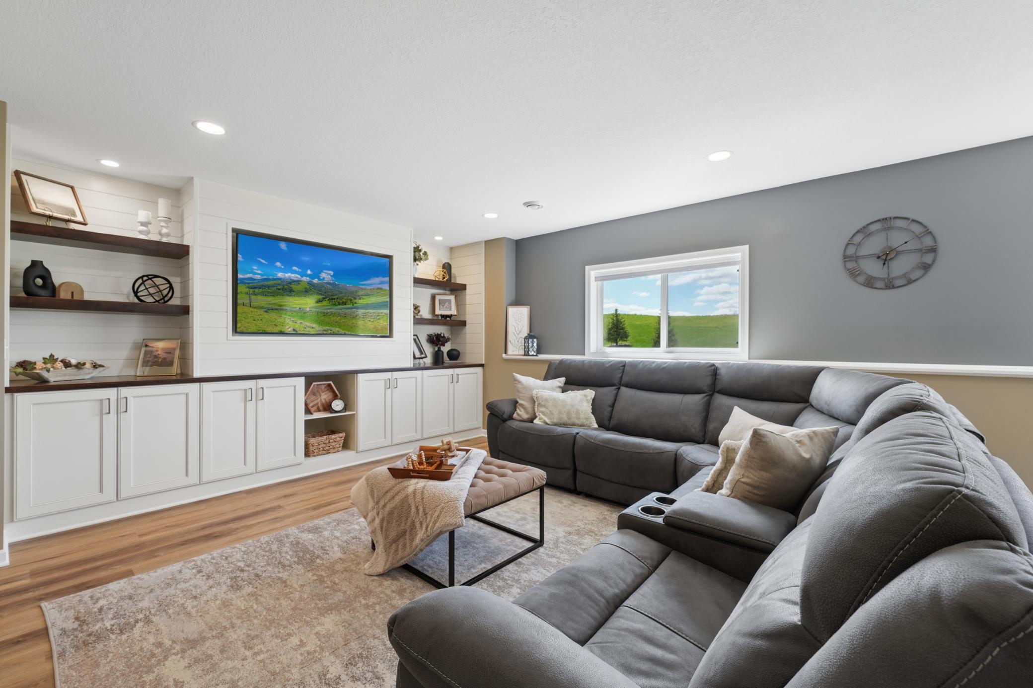 Family Room with Custom Built-Ins