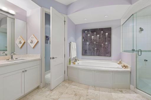 Large primary bath with separate water closet