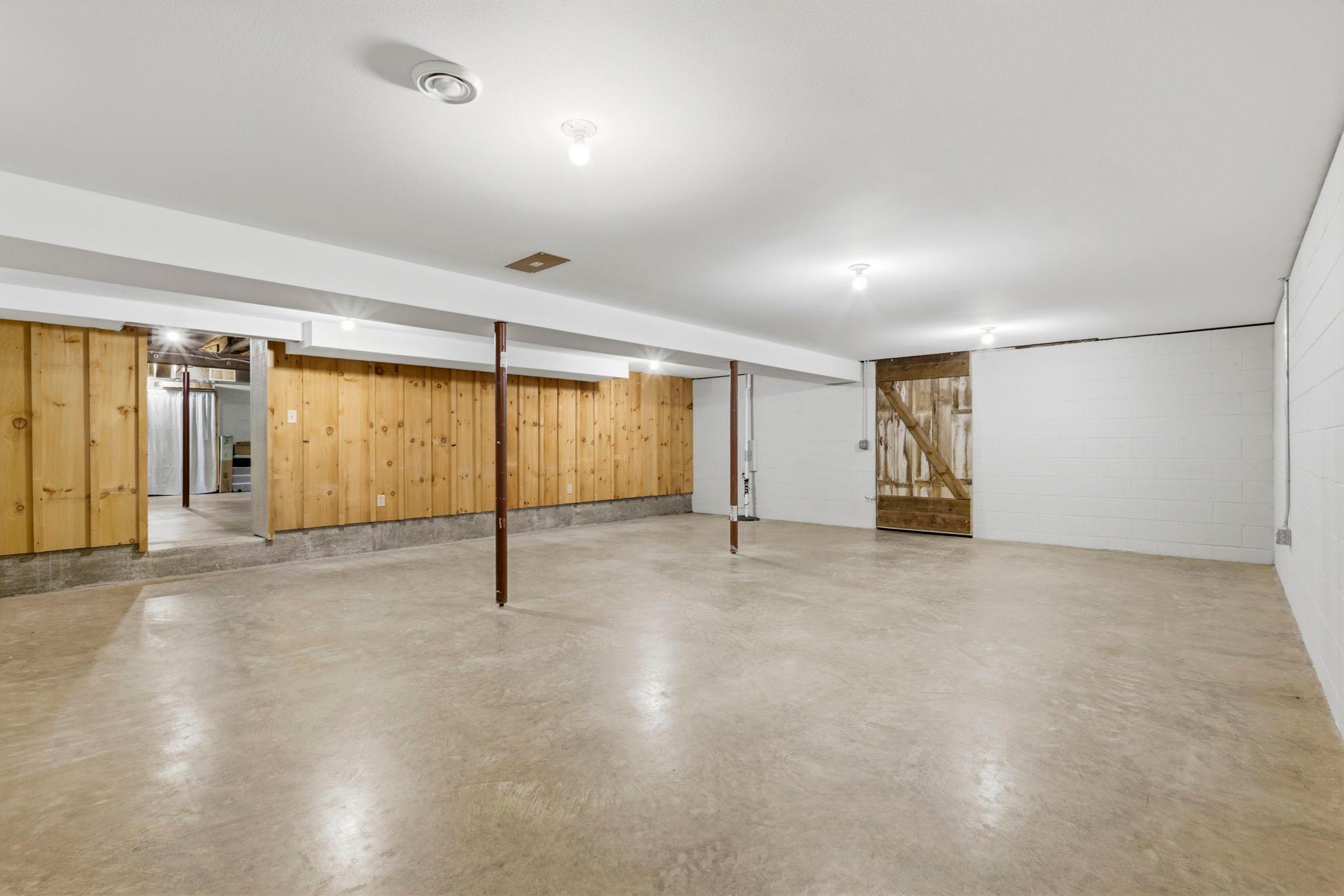 Expansive finished lower level area