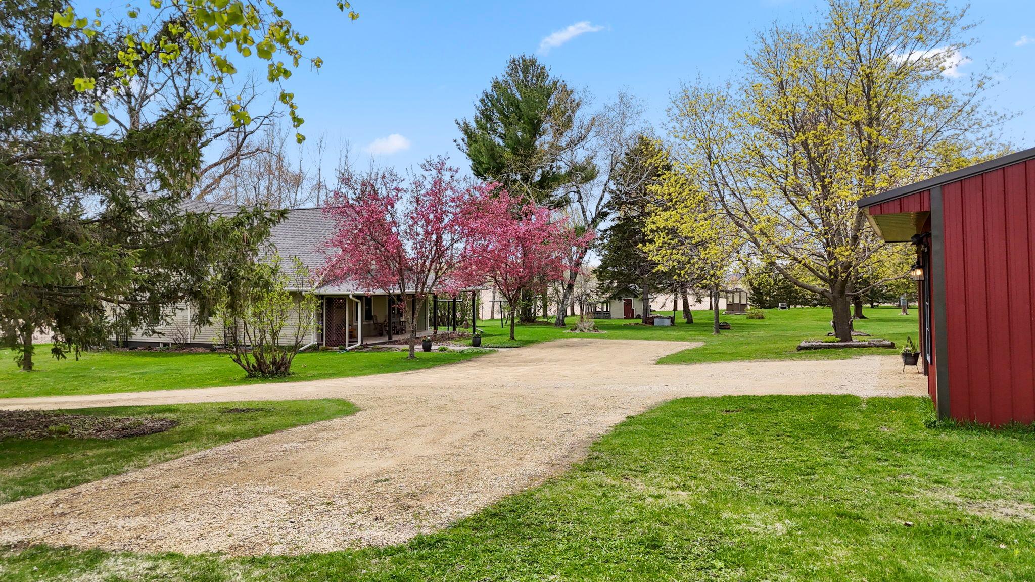 Driveway to home and garage