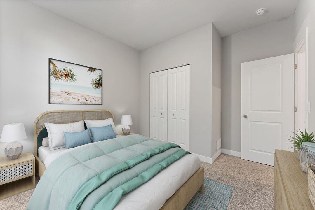 Second bedroom. Virtually staged photo, color and finish will vary.