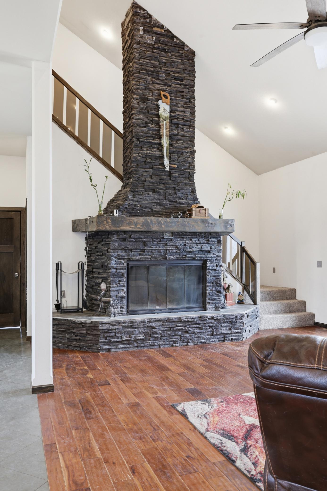 Stone Wood-Burning Fire Place