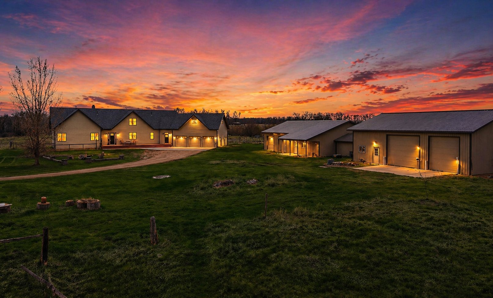 House-Shop Exterior Twilight View