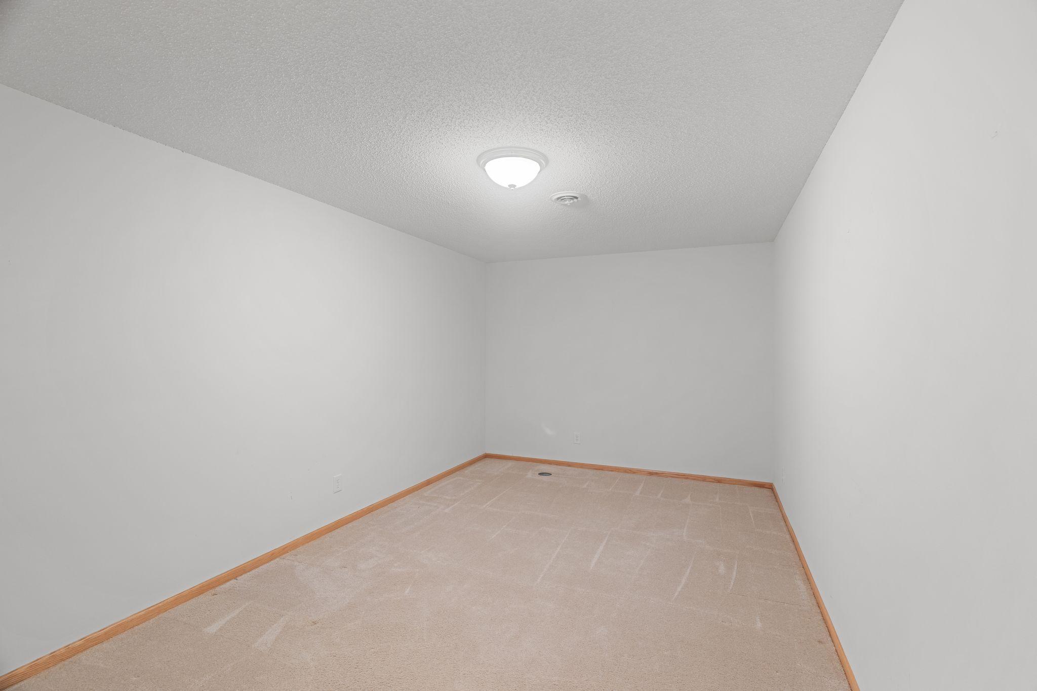 Flexible lower-level bonus room perfect for a hobby room, office, workout room, or guest space.