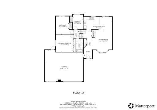 Upper two levels floor plan