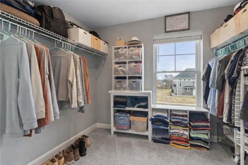 Expansive walk-in closet off primary bedroom
