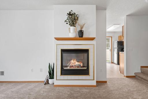 Living room gas fireplace