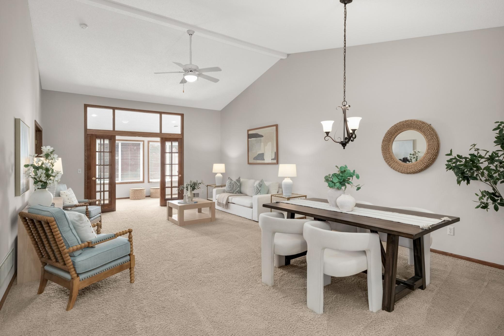 Enjoy lots of natural light and vaulted ceilings