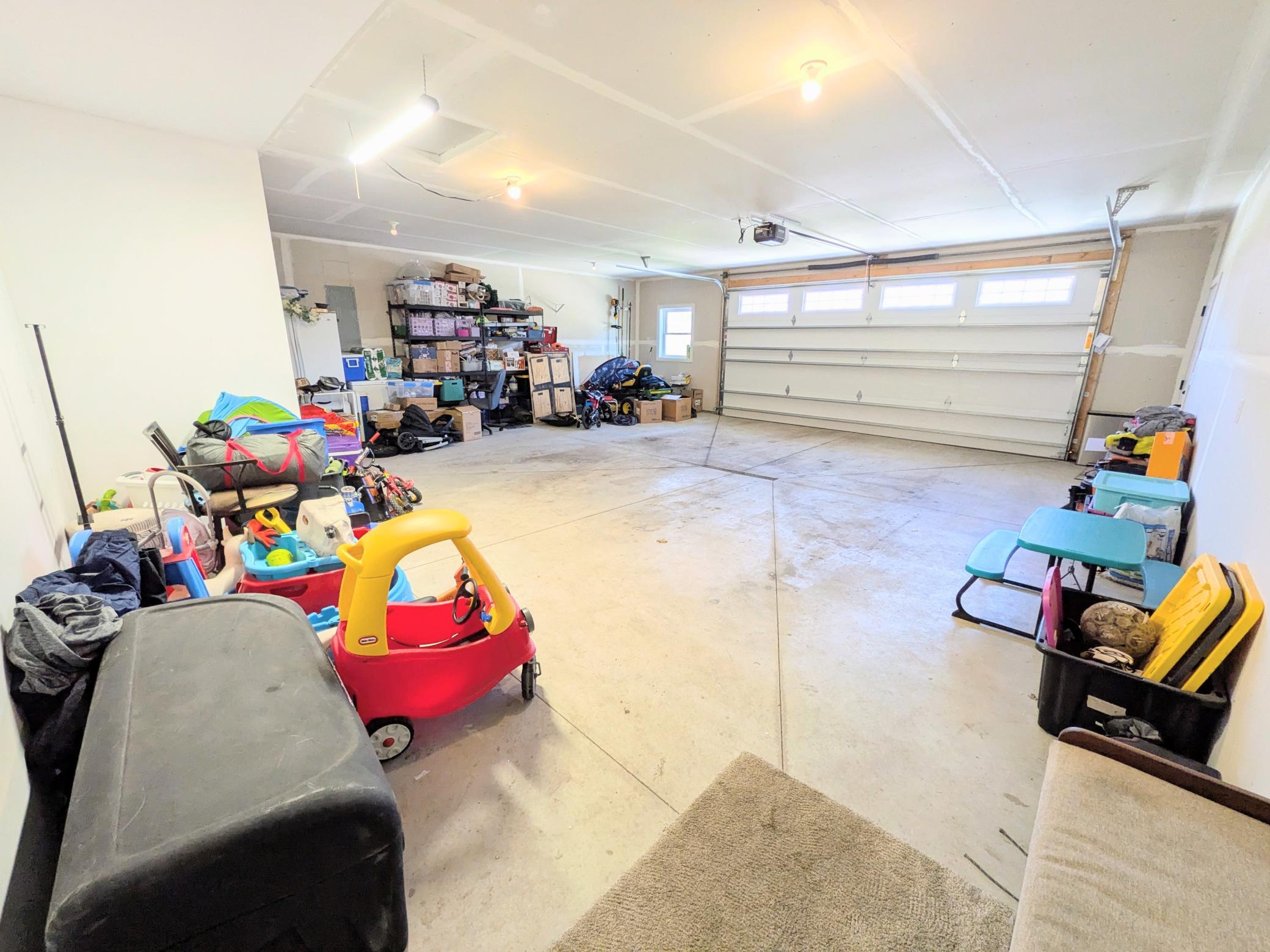 Attached, Oversized 2 Stall Garage