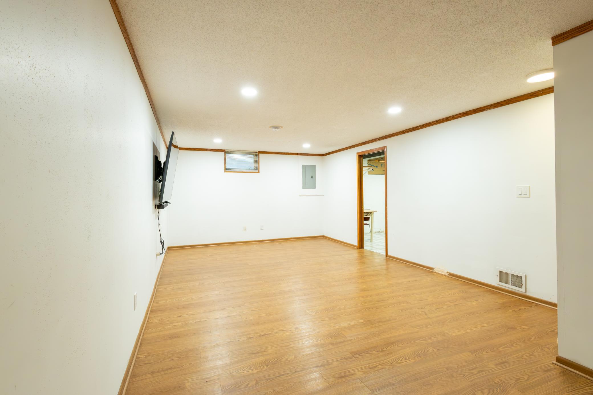 Spacious downstairs entertainment room