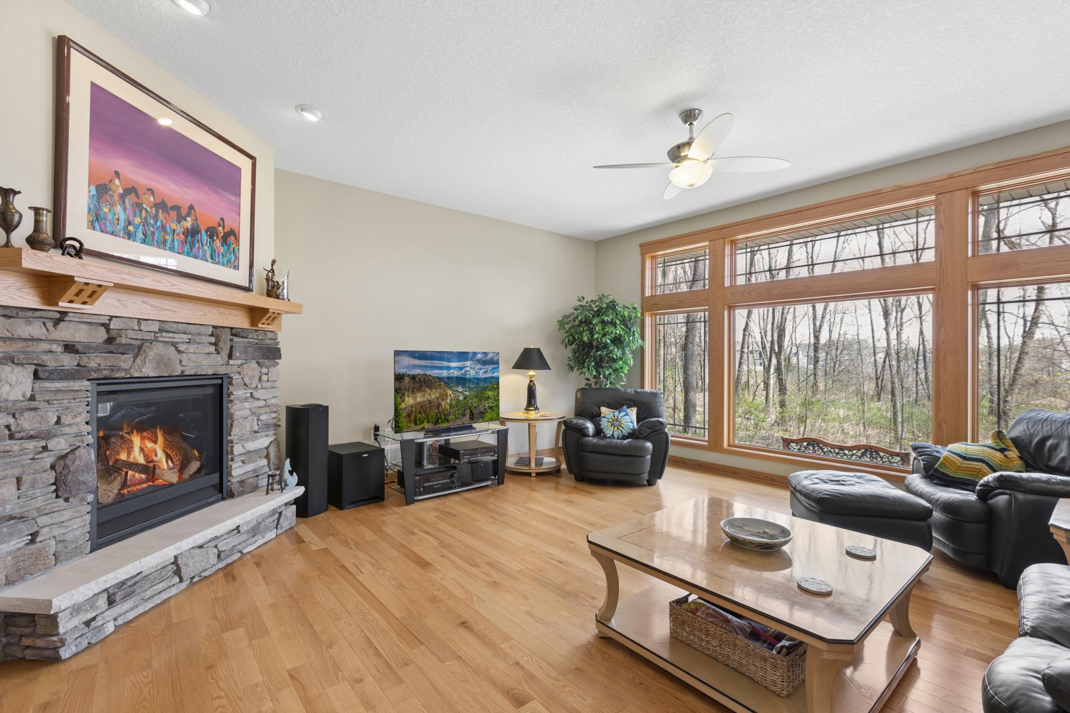 Inside you will find beauty all around you! This is main level living at its finest! Breathtaking views of your back yard oasis from the large windows!