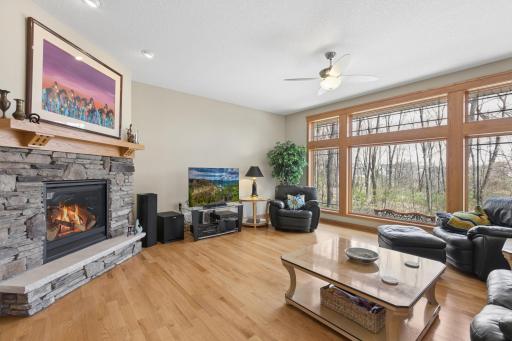 Inside you will find beauty all around you! This is main level living at its finest! Breathtaking views of your back yard oasis from the large windows!