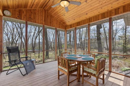 Walk out to the main level screen porch. Gorgeous views! Listen to the birds and frogs sing while having a cool drink or enjoying a good book!