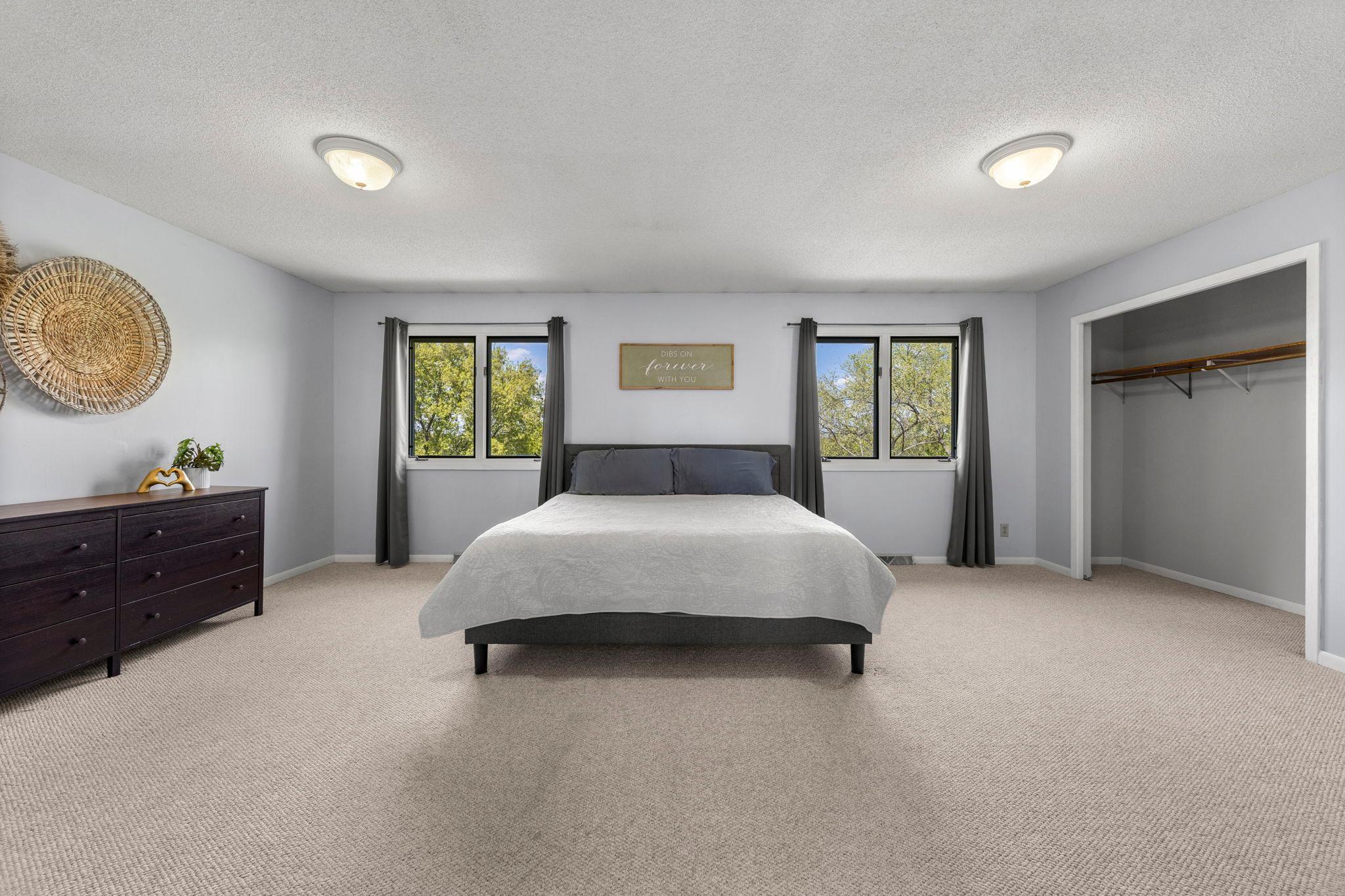 Primary bedroom on upper level w/ensuite