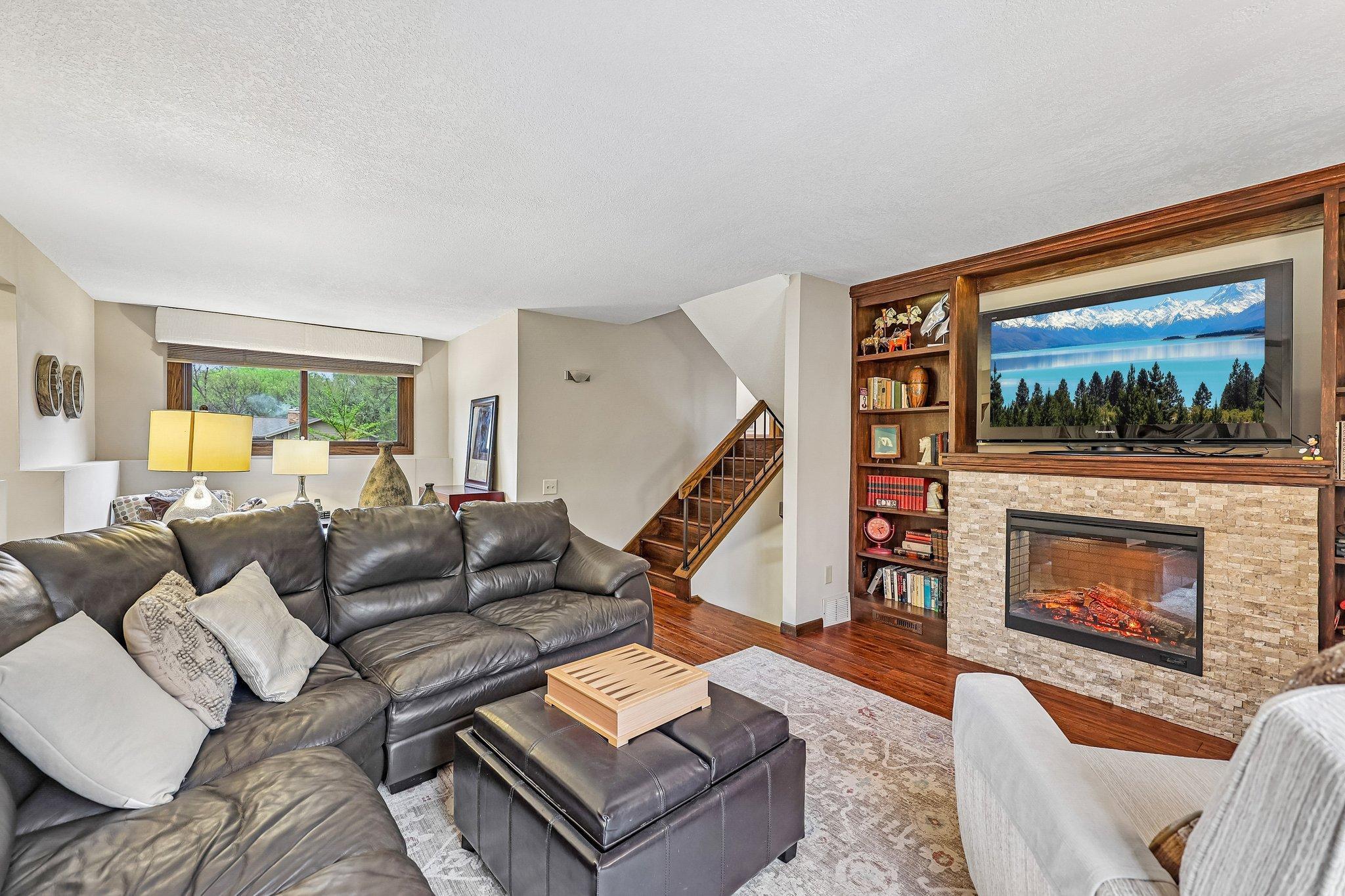 Gas fireplace for warmth and ambiance.