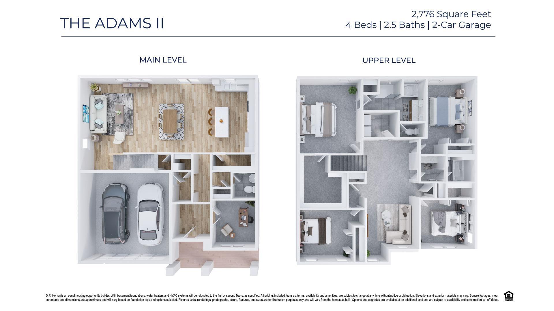 The Adams II, this home has the additional 3rd stall garage.