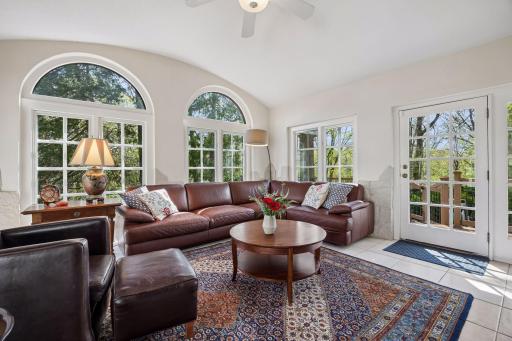 South Facing Sunroom w/direct access to south facing deck overlooking the Parkway
