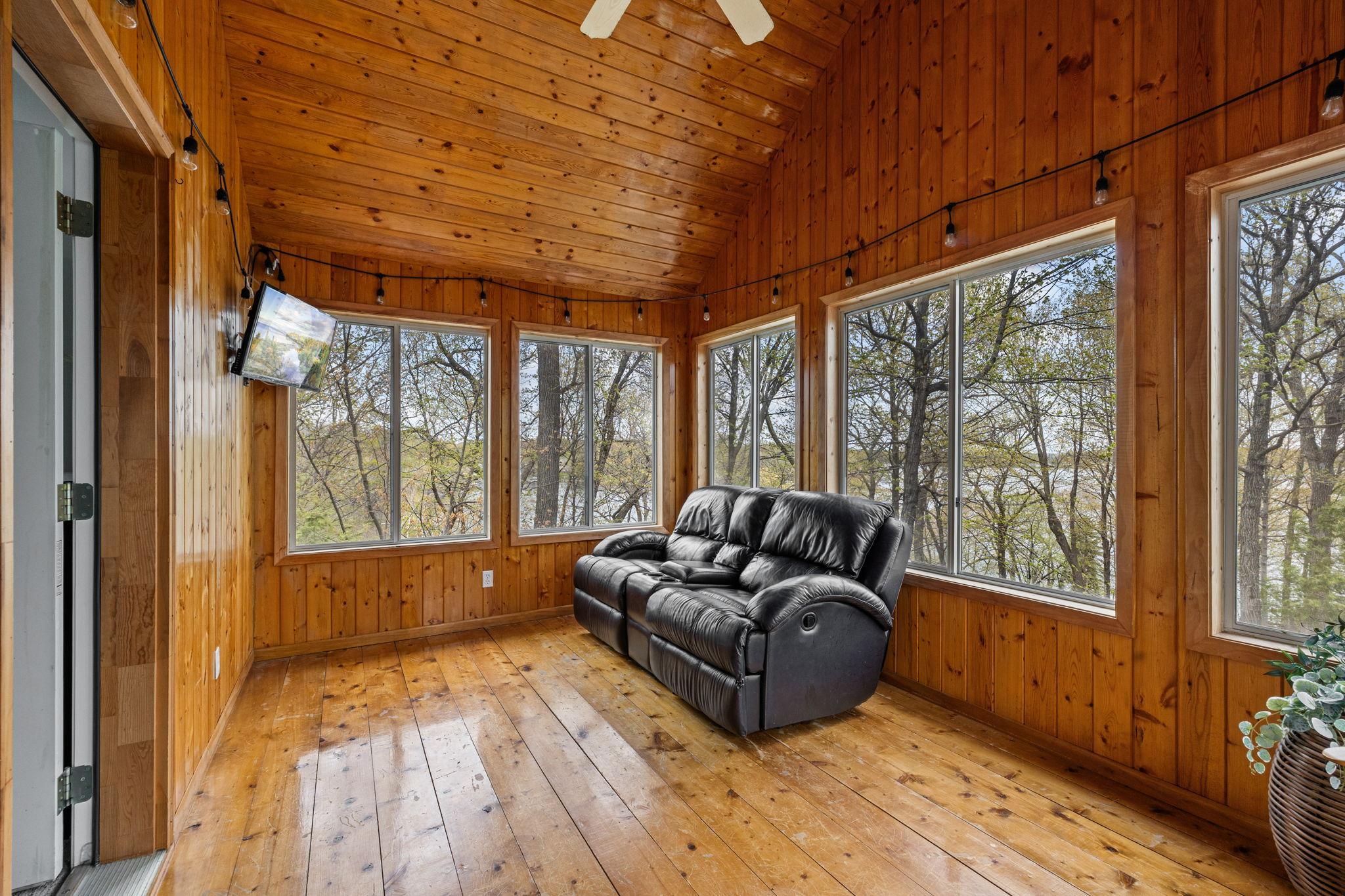Sunroom access from deck and primary bedroom