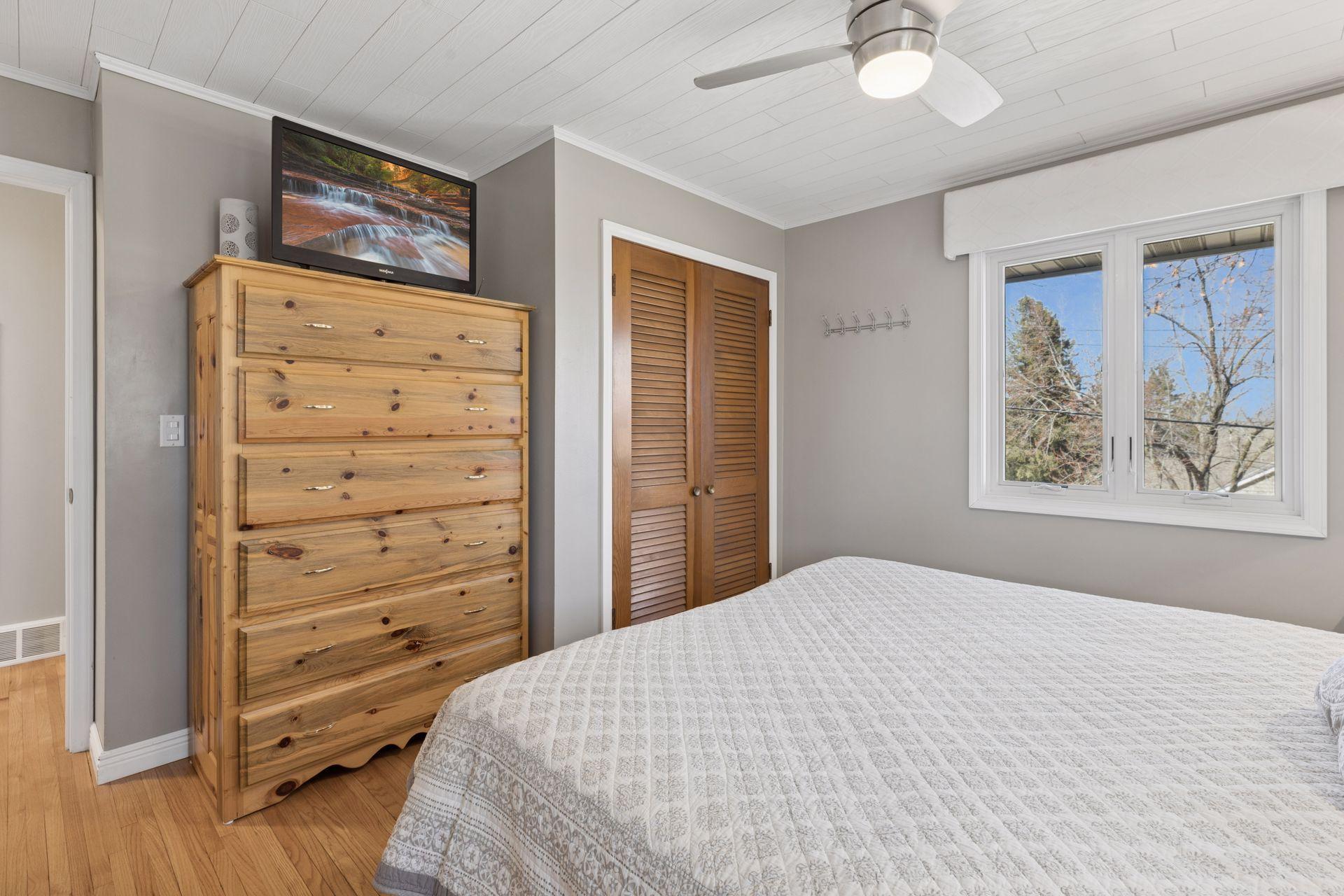 Bedroom one on the upper level.