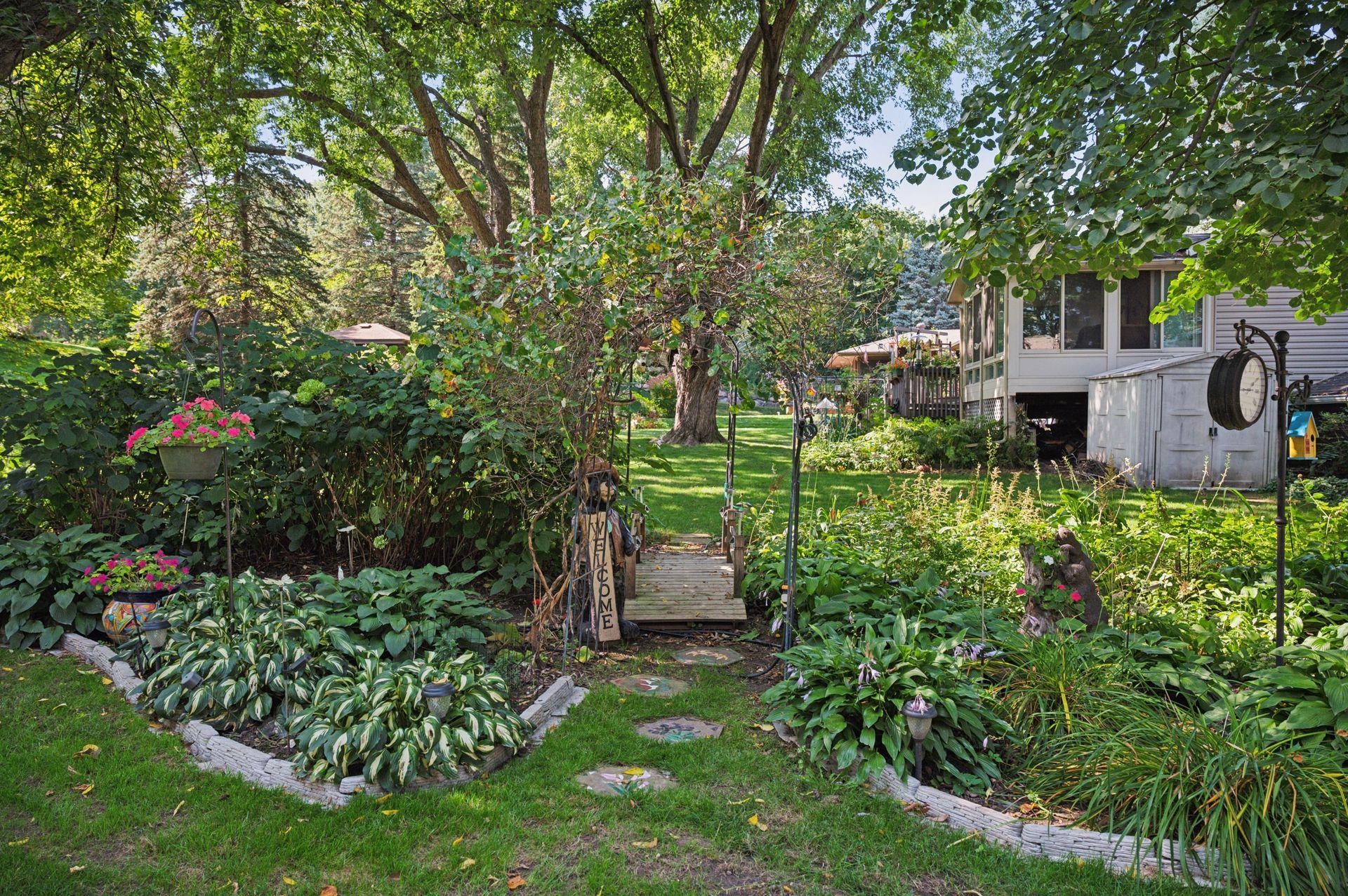 Lots of low maintenance landscaping.