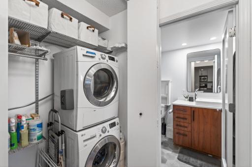 In-unit laundry closet for maximum convenience