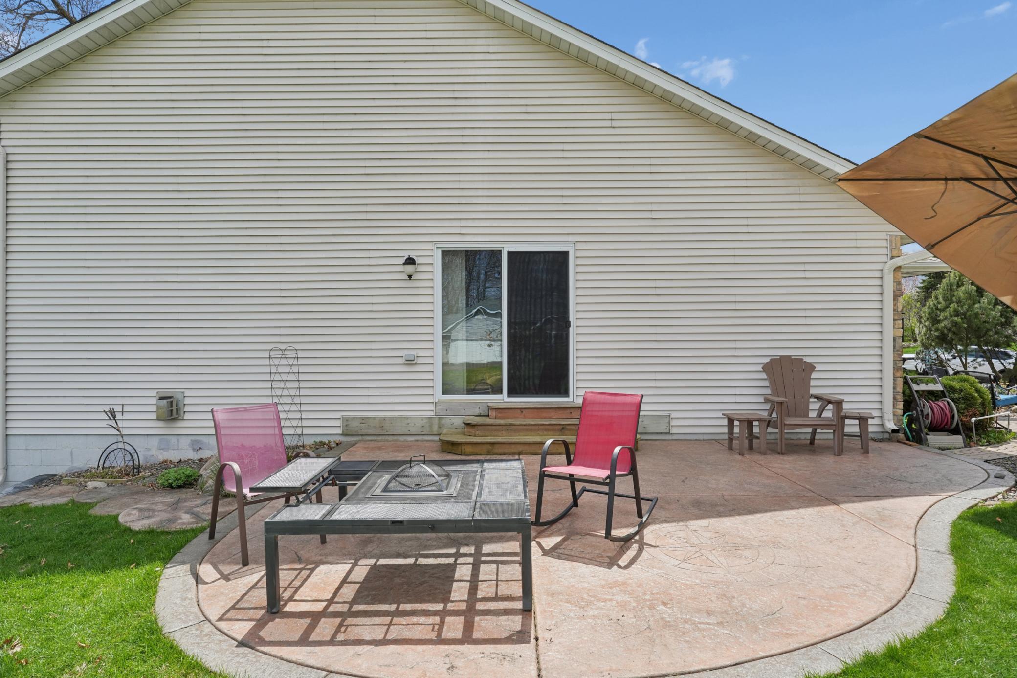 Patio is just off dining room.