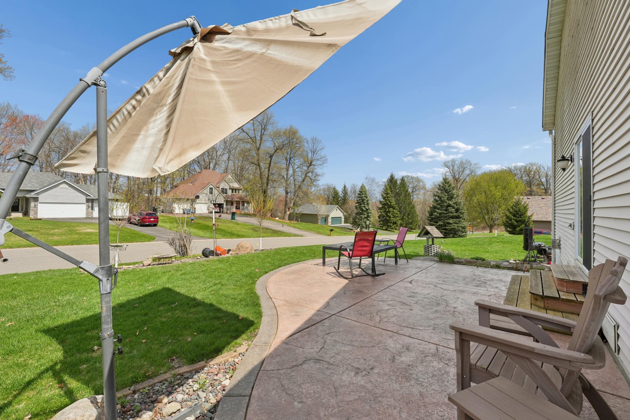 Another patio. Picnic table with fire pit in it.