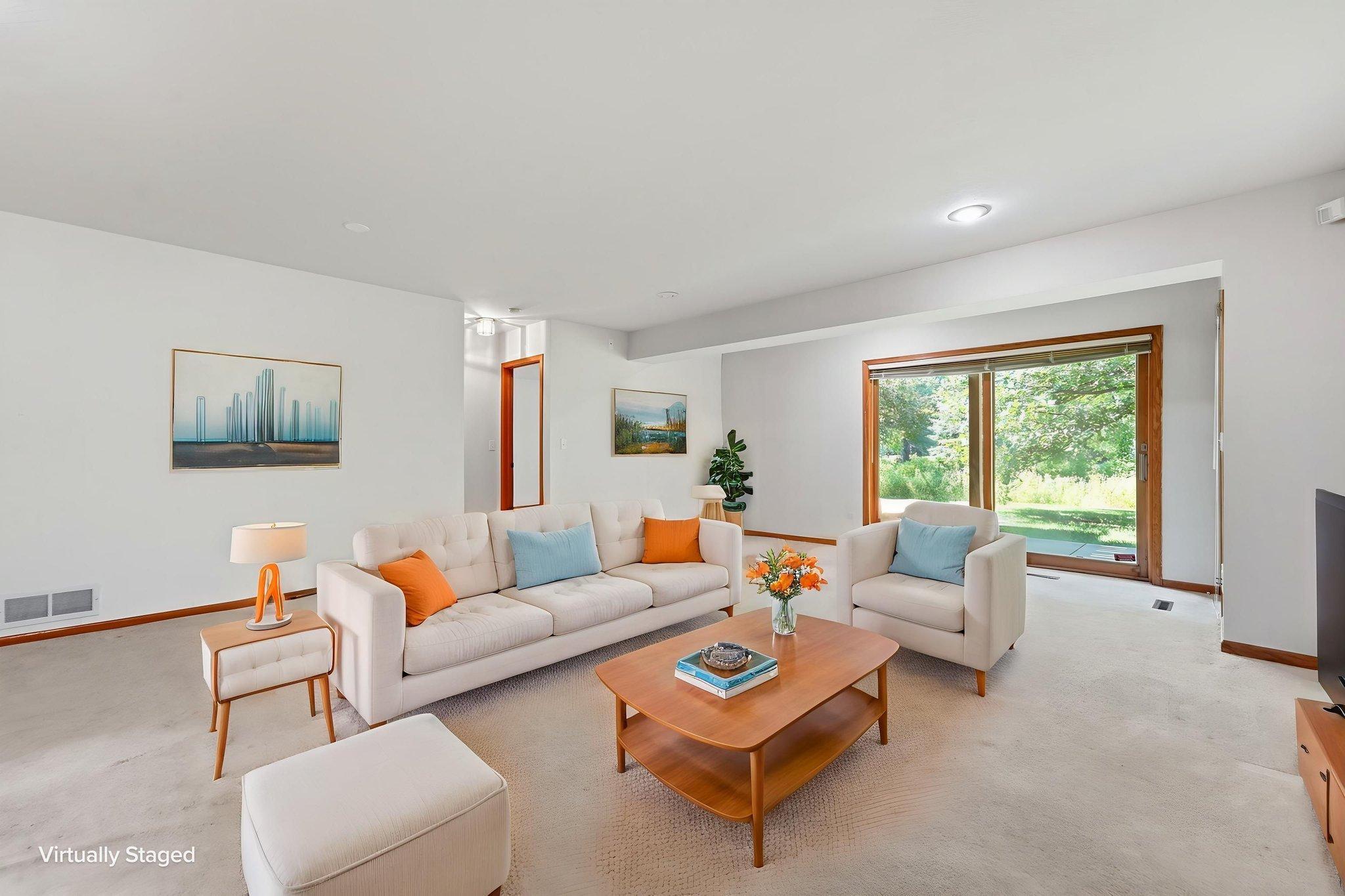 Lower Level Family Room- Virtually Staged