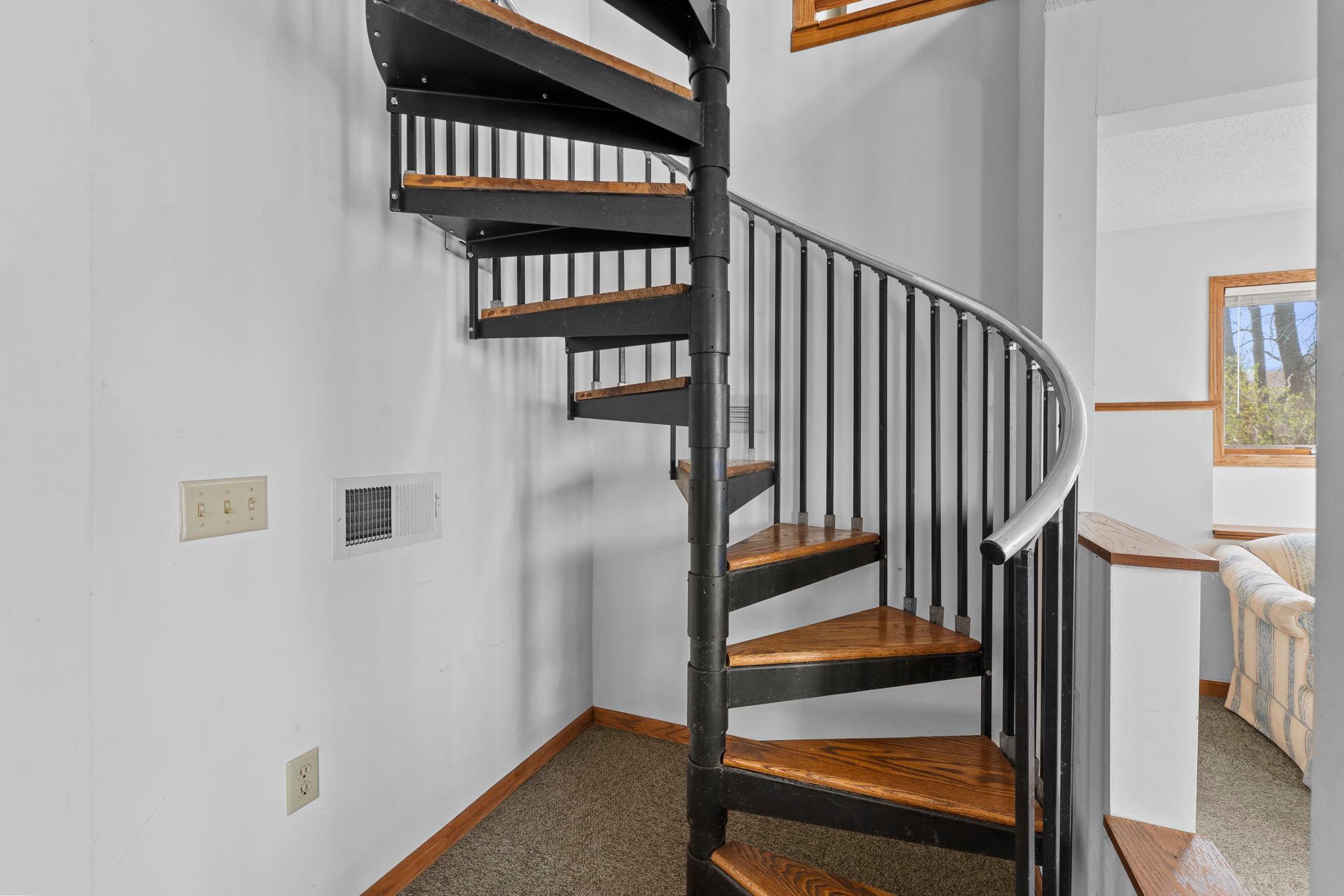 Another view of the spiral stairway