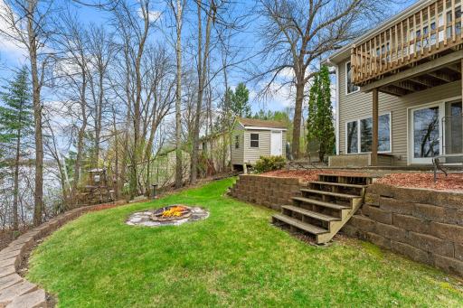 Enjoy the firepit for an evening fire by the lake