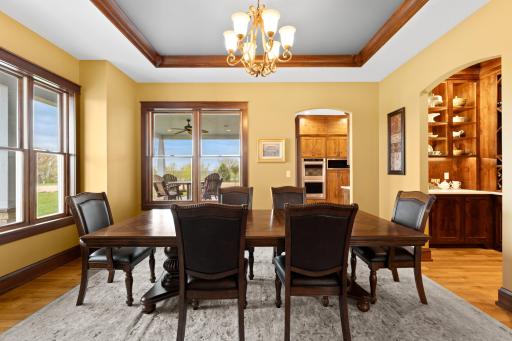 Formal dining room and butlers pantry with wine storage