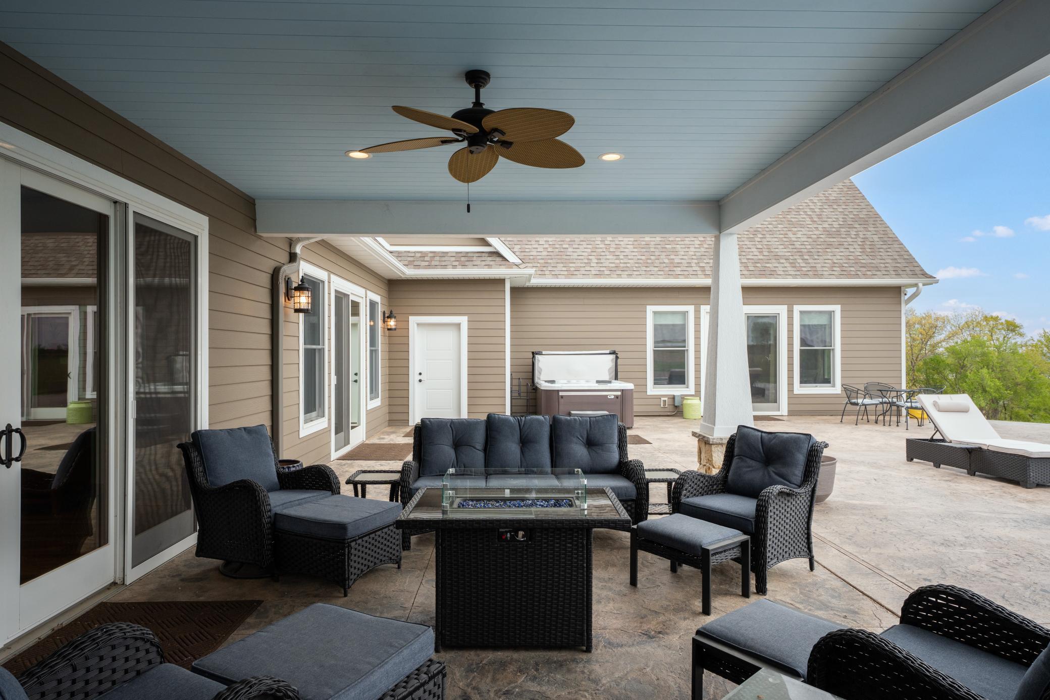 Main house, primary and guest house all have private access to the patio, pool and hot tub