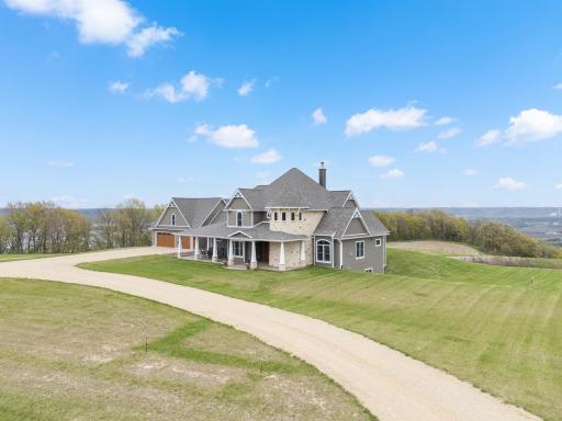 The Stillwater limestone turret creates a castle like aesthetic to this stately home