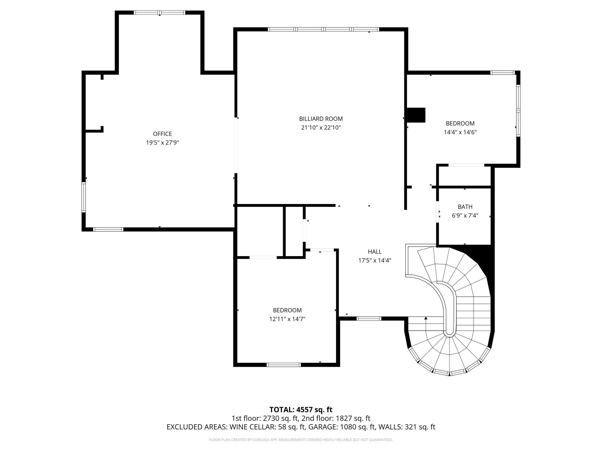 Upper level floor plan