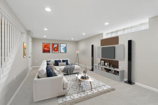 Virtually Staged Lower Level Recreation Room