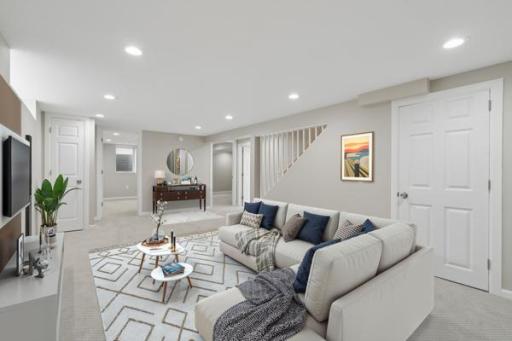 Virtually Staged Lower Level Recreation Room