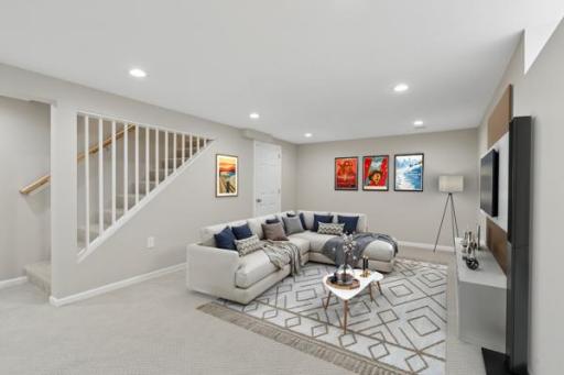 Virtually Staged Lower Level Recreation Room