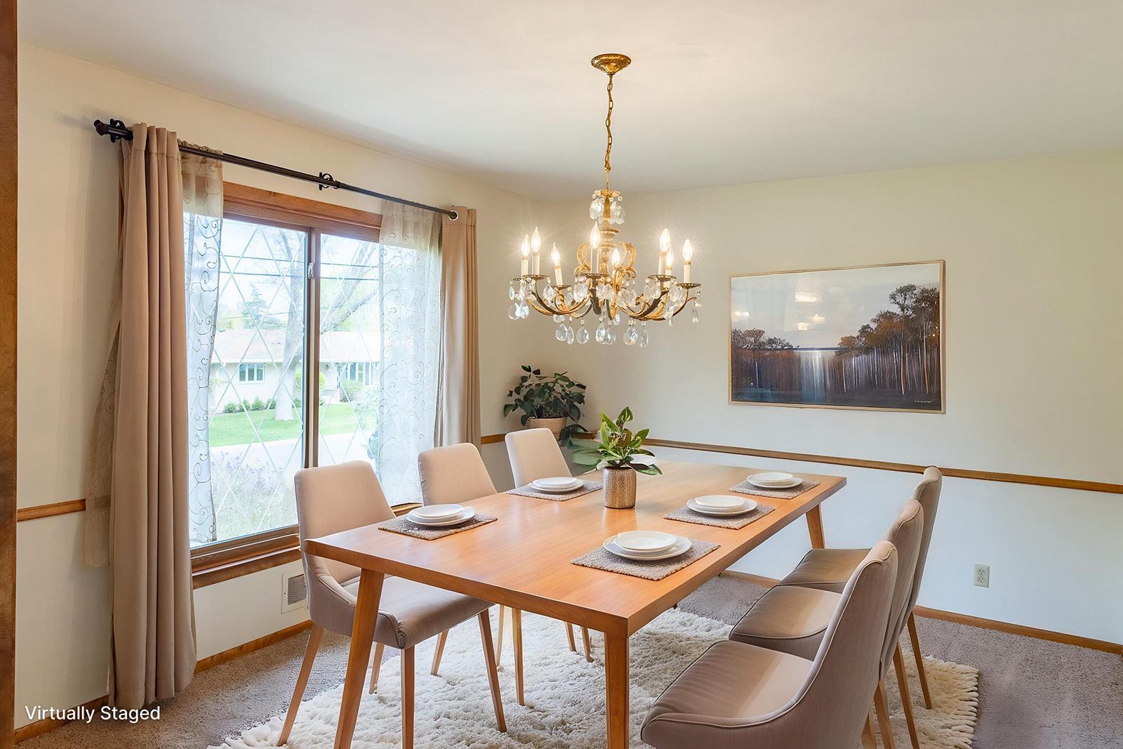Virtually-staged Dining Room