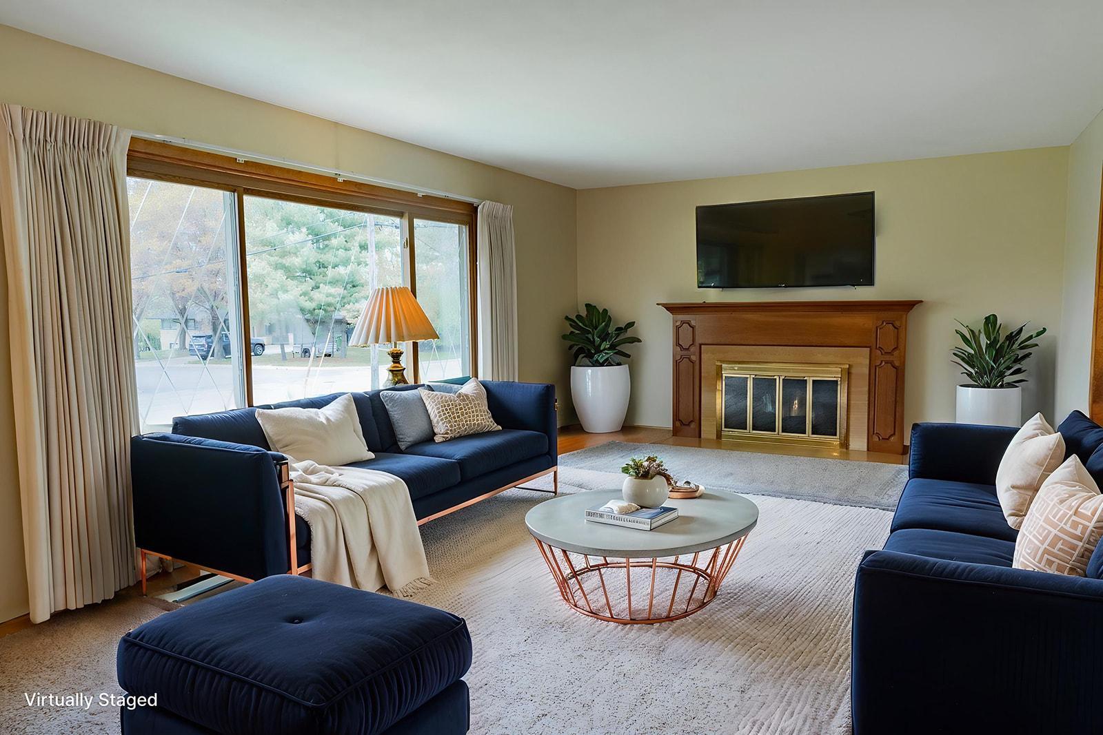 Virtually-staged Living Room