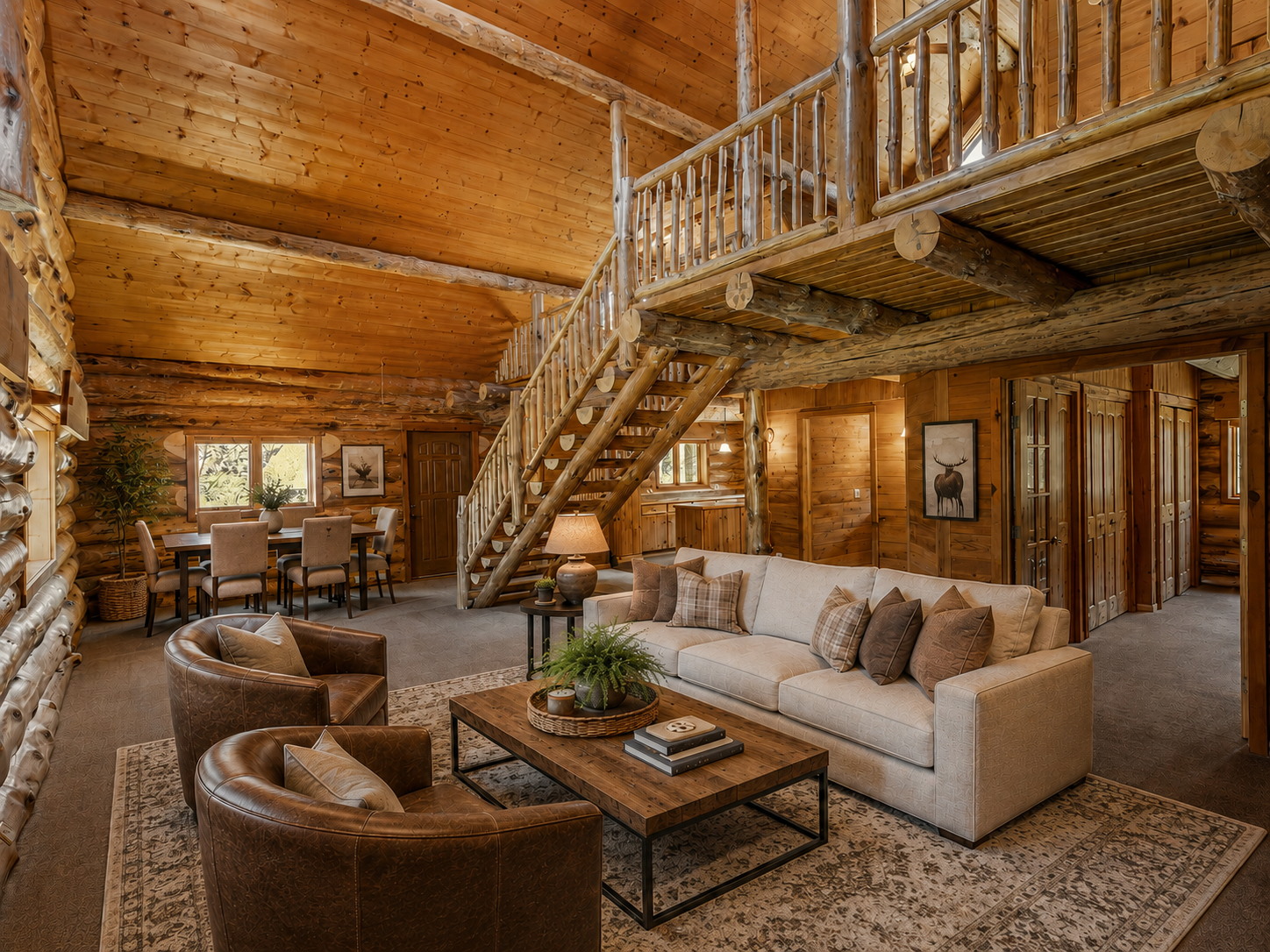 Virtually Staged Dining Room & Living Room