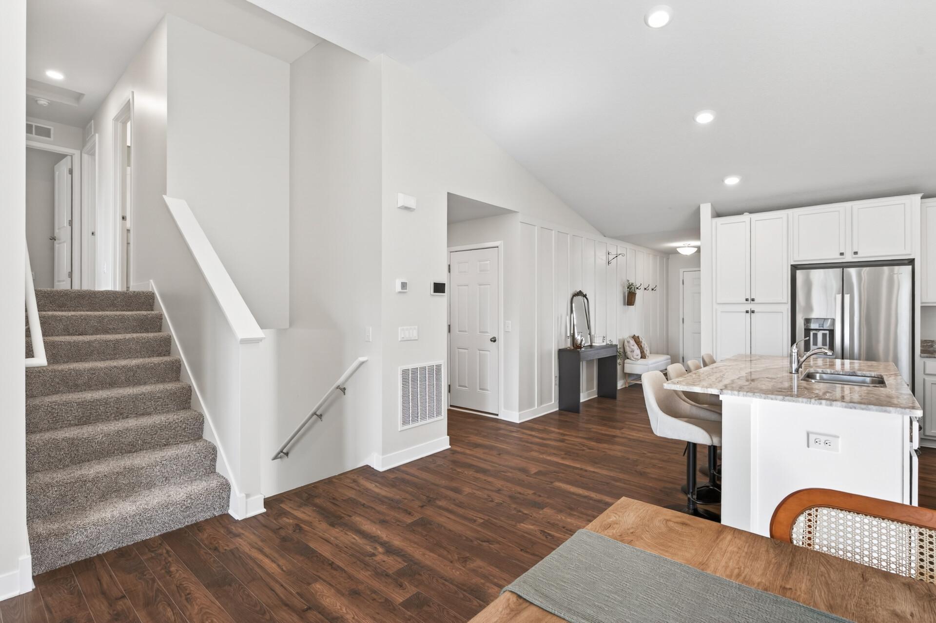 Functional main level with stylish finishes and convenient flow throughout.