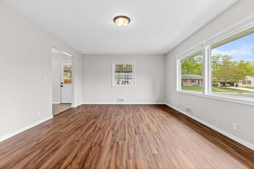 Living room with large picture windows